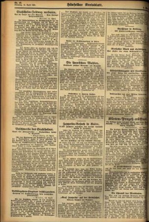 Zweite Ausgabe vom Dienstag, den 14. April 1931.