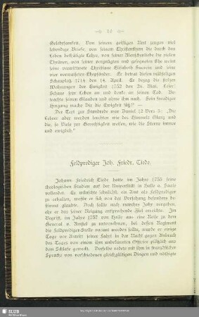 Feldprediger Joh. Friedr. Tiede