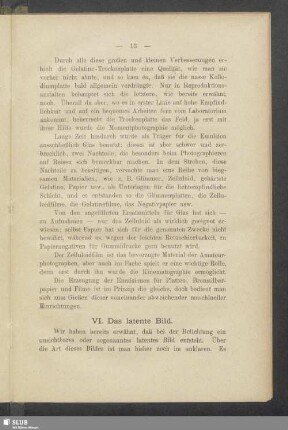 VI. Das latente Bild
