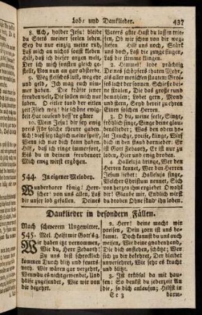 437-444, Danklieder in besondern Faellen (545 - 554)