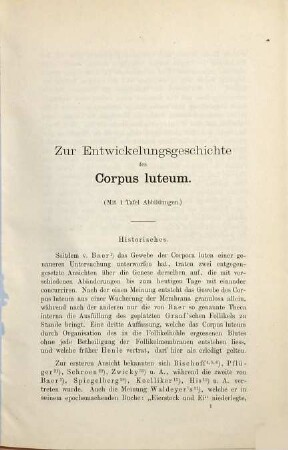 Zur Entwickelungsgeschichte des Corpus luteum : Inaug. Diss.