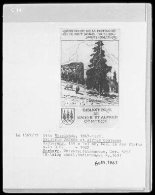 Exlibris Jeanne et Alfred Comtesse