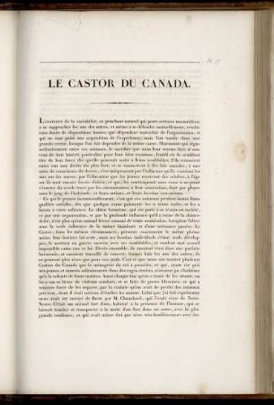 La Castor Du Canada. [bis] Le Sturmulot.