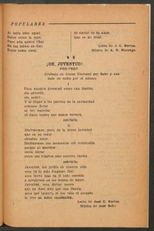 ¡Oh, juventud! : Fox-trot
