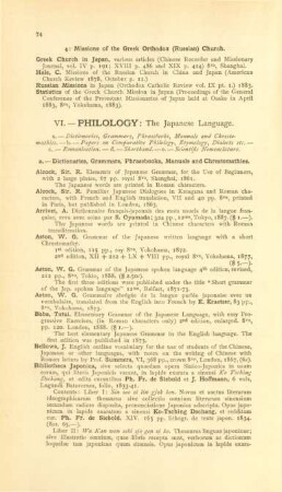 VI. Philology: The Japanese language