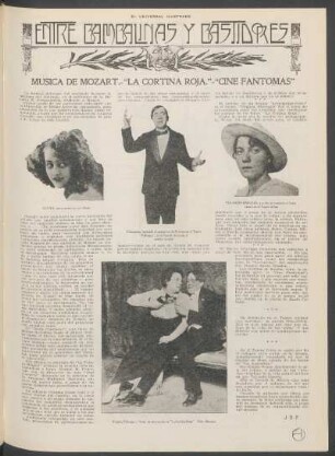 Entre bambalinas y bastidores : Musica de Mozart. - "La cortina roja." - "Cine fantomas"