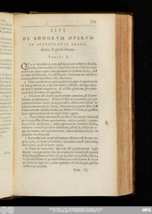 XLVI. De Bonorum Operum In Iustificatis Necessitate, & perfectione.