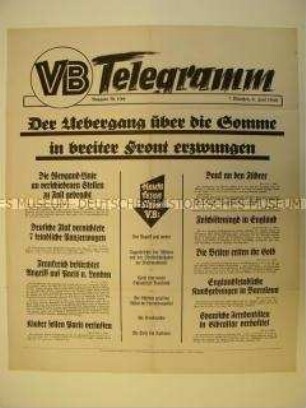 Maueranschlag des "Völkischen Beobachters": "Der Übergang über die Somme in breiter Front erzwungen"