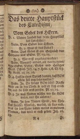 Das dritte Hauptstück des Catechismi, Vom Gebet des Herrn.