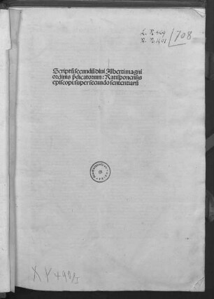 2: Scriptum 2. super secundo sententiarum