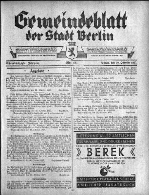1927,44: Nr. 44, 30. Oktober 1927