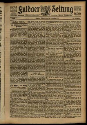 Erste Ausgabe vom Mittwoch, den 12. September 1906.