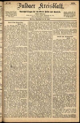 Erste Ausgabe vom Samstag, den 22. Juli 1876.
