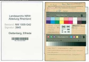 Entnazifizierung Elfriede Glettenberg , geb. 01.10.1889 ()