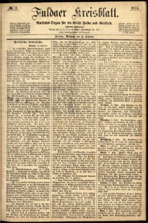 Ausgabe vom Mittwoch, den 12. Februar 1873.