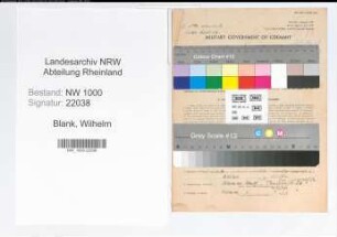 Entnazifizierung Wilhelm Blank, geb. 28.02.1900 (Polizeibeamter)