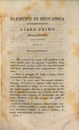 Elementi di meccanica e d'idraulica, 1. - 416 S. : 7 Ill.