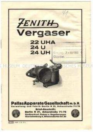 Vergaser "Zenith"