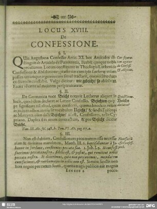 Locus XVIII. De Confessione