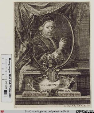 Bildnis Papst Benedikt XIV. (Prospero Lambertini) (reg. 17. 8. 1740 - 3. 5. 1758)