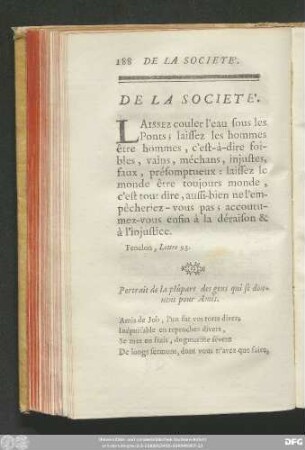De La Societé.