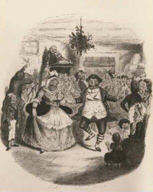 Leech, John : Illustration zur ersten Ausgabe von Charles Dickens Weihnachtsgeschichte "Christmas Carol", 1843