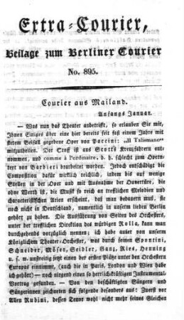 Extra-Courier, Beilage zum Berliner Courier No. 895