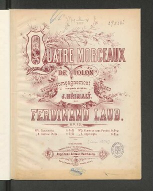 No. 4: Impromptu : avec accomp. de piano; op. 12