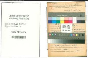 Entnazifizierung Marianne Roth , geb. 01.07.1914 (Zahntechnikerin)