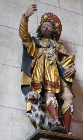 Frankreich. Haute Normandie. Eure. Conches en Ouche. Eglise Sainte Foy. heiliger Rochus. 17 Jahrhundert