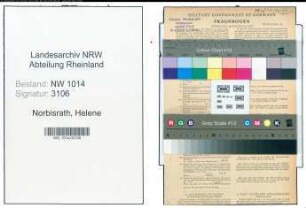 Entnazifizierung Helene Norbisrath , geb. 22.08.1867 (Kauffrau)