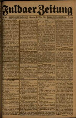 Ausgabe vom Dienstag, den 23. März 1920.