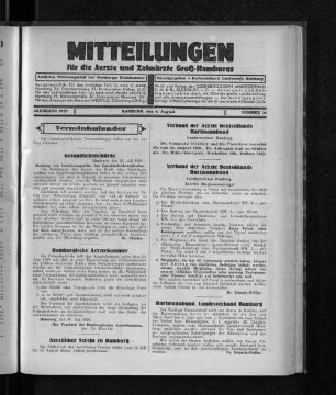 Jahrgang 1929, Hamburg, den 4. August, Nummer 31