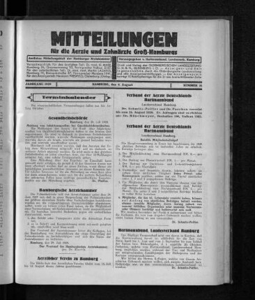 Jahrgang 1929, Hamburg, den 4. August, Nummer 31
