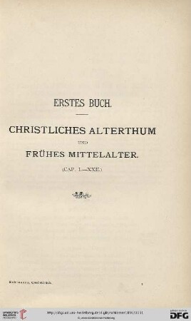 Erstes Buch: Christliches Alterthum und Frühes Mittelalter