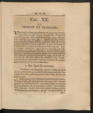 Cap. XX. De Venenis & Veneficiis