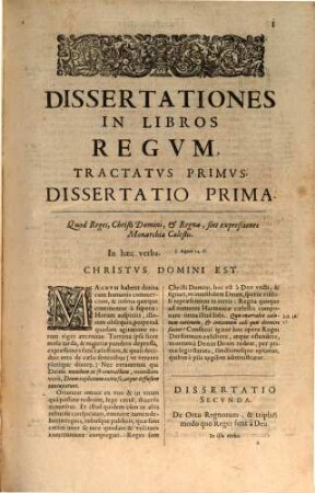 Regnvm Dei, Sev Dissertationes In Libros Regvm : In Qvibvs Qvae Ad Institutionem Principvm, Illvstrivmqve Virorvm, Totamqve Politicen Sacram Attinent, insigni Methodo tractantur