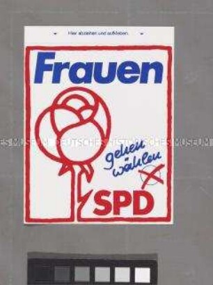 Aufkleber der SPD zur Bundestagswahl 1983