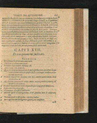 Caput XVII. De exceptione rei iudicatae.