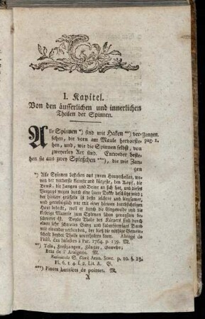 I. Kapitel. Von den äusserlichen und innerlichen Theilen der Spinnen.