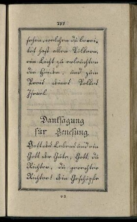 Danksagung für Genesung