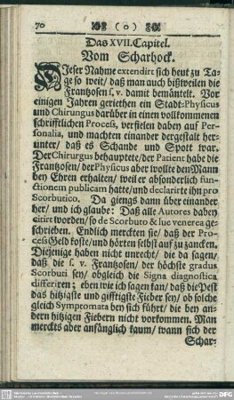 Das XVII. Capitel. Vom Scharbock