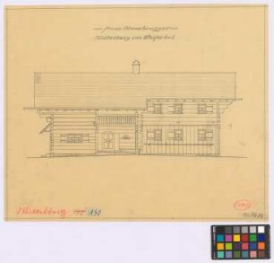 Mittelberg (Kleinwalsertal, [Landkreis Sonthofen]): Hof Moosbrugger. Haupthaus (Seiten-Ansicht)