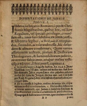 Diatagmata Iudaeorum, Jüden Ordnung : ex iure Caesareo et Pontificio concinnata, et in illustri Iulia, ad disputandum publice proposita