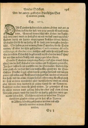 Von der andern geistlichen Türckischen Sect Calenders genent. Cap. XVI.