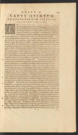 Caput Quintum. De Pacto Paratae Executionis In Bona Debitoris.