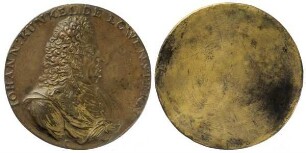 Einseitige Portraitmedaille auf Johann Kunckel von Löwenstern, deutscher Alchemist (ca. 1620 - 1703)