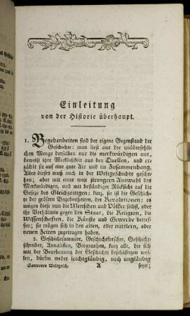 Einleitung von der Historie überhaupt