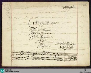 Concertos - Mus. Hs. 189 : fl, vl (2), vla, b; G; GroF 184 GroF 737