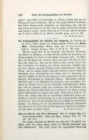 588 [Rezension] Glas, Anton, Die Kirchengeschichte des Gelasios von Kaisareia